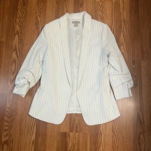 Pinstripe 3/4 Sleeve Blazer